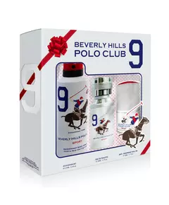 Set Beverly Hills Polo Club: 1982 - Sport 9 Eau De Toilette For Men 50 ml + 1982 - Sport 9 Anti-Perspirant Deodorant Spray For Men 175 ml + 1982 - Sport 9 Anti-Perspirant Deodorant Roll-On For Men, 50 ml
