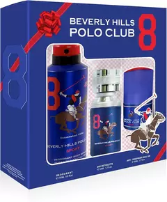 Set Beverly Hills Polo Club: 1982 - Sport 8 Eau De Toilette For Men 50 ml + 1982 - Sport 8 Anti-Perspirant Deodorant Spray For Men 175 ml + 1982 - Sport 8 Anti-Perspirant Deodorant Roll-On For Men, 50 ml