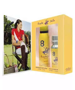 Gift Set Beverly Hills Polo Club: 1982 - Sport 8 Eau De Parfum For Women 50 ml + 1982 - Sport 8 Anti-Perspirant Deodorant Roll-On For Men, 50 ml