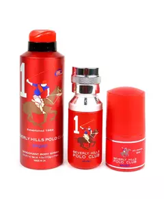 Gift Set Beverly Hills Polo Club: 1982 - Sport 1 Eau De Toilette For Men 50 ml + 1982 - Sport 1 Anti-Perspirant Deodorant Spray For Men 175 ml + 1982 - Sport 1 Anti-Perspirant Deodorant Roll-On For Men, 50 ml