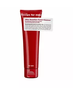 Recipe For Men Ultra Sensitive Facial Cleanser Sans parfum Nettoyage doux Gel nettoyant Visage, 100 ml