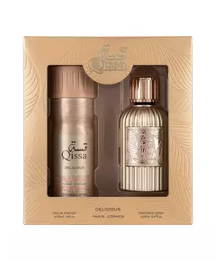 Qissa Delicious Eau de Parfum 100ml + Deodorant Spray, 100 ml