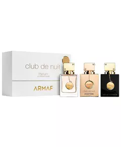 Set Armaf: Club De Nuit Eau De Parfum For Women 30 ml + Club de Nuit Intense Eau De Parfum For Women 30 ml + Club De Nuit Milestone Eau De Parfum For Women, 3 pièces