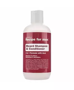 Recipe For Men Beard Shampoo & Conditioner Cleansing and Conditioning Shampooing pour barbe Humidité, 250 ml