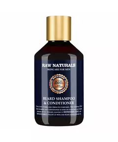 Raw Naturals Beard Shampoo & Conditioner 100% vegan Beard Shampoo Softness, 250 ml