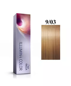 Wella Professionals Illumina Color Teinture permanente pour cheveux 9/03 Bright Blonde Natural Golden, 60 ml