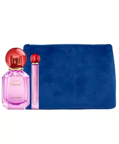 Luxury Naturals Perfumery Set Chopard: Happy Felicia Roses Eau De Parfum For Women 100 ml + Happy Felicia Roses Eau De Parfum For Women 10 ml + Chopard Synthetic Leather Textile Bag Trouse Pouche Blue For Women 2.4 x 9 x 6.2 cm, 100 ml