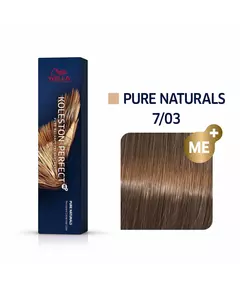 Wella Professionals Koleston Perfect Me+ Teinture permanente pour cheveux 7/03 Medium Blonde Natural Golden, 60 ml
