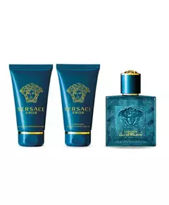 Eros Eau de Toilette 50ml + Shower Gel 50ml + After Shave Balsam, 50 ml