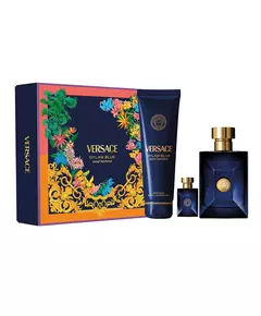 Set Versace: Dylan Blue Eau De Toilette For Men 100 ml + Dylan Blue Eau De Toilette For Men 5 ml + Dylan Blue Shower Gel For All Skin Types, 100 ml
