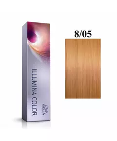 Wella Professionals Illumina Color Teinture permanente pour cheveux 8/05 Light Blonde Natural Mahogany, 60 ml