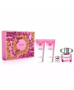 Set Versace: Bright Crystal Eau De Toilette For Women 90 ml + Bright Crystal Hydrating Body Lotion 100 ml + Bright Crystal Shower Gel 100 ml + Bright Crystal Eau De Toilette For Women 9 ml *Miniature, 90 ml