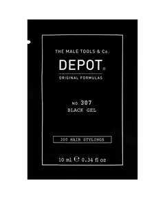 Depot 300 Hair Stylings No. 307 Black Botanical Complex Hair Styling Gel Temporary Coverage & Volume Medium Hold, 10 ml