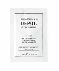 Depot 500 Beard & Mustache Specifics No. 501 Pro-Vitamin B5 Beard Shampoo Moisturizing & Clarifying, 10 ml