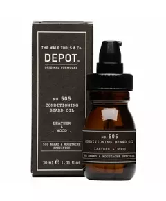 Depot No. 505 Conditioning Beard Oil Leather &amp; Wood, 30 ml