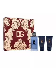 Set Dolce & Gabbana: K By Dolce Gabbana Eau De Parfum For Men 100 ml + K By Dolce Gabbana Cleansing Shower Gel For All Skin Types 50 ml + K By Dolce Gabbana Moisturization After-Shave Balm, 3 pcs