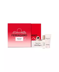 Set Salvatore Ferragamo: Signorina Eau De Parfum For Women 100 ml + Signorina Eau De Parfum For Women 10 ml + Signorina Moisturizing Body Lotion, 100 ml