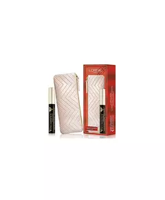 Set L'Oreal Paris: Textile Makeup Bag Cream + Voluminous X5 Volumizing Mascara Extra Black, 7.5 ml