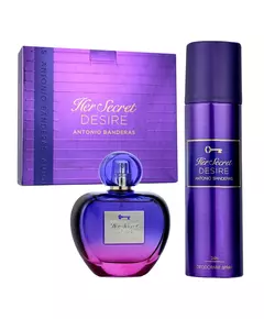 Set Antonio Banderas: Her Secret Desire Eau De Toilette For Women 80 ml + Her Secret Desire Deodorant Spray For Women, 80 ml