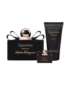 Coffret Salvatore Ferragamo : Signorina Misteriosa Eau de Parfum pour femme 50 ml + Signorina Misteriosa Eau de Parfum pour femme 5 ml + Signorina Misteriosa lait hydratant pour le corps, 50 ml