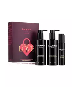 Locks of Love Set Balmain Professionnel: Homme Hair Shampoo Bodyfying 250 ml + Homme Hair Conditioner Bodyfying 250 ml + Homme Scalp Serum For Growth Stimulation, 250 ml