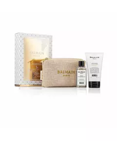 Set Balmain Professionnel: Argan Moisturising Elixir Hair Oil For Nourishing 100 ml + Moisturizing Hair Styling Cream 150 ml + Balmain Professionnel GWP Textile Pouch Light Brown, 100 ml