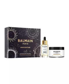 Set Balmain Professionnel: Overnight Botanical Oils Hair Serum Repairing 30 ml + Moisturizing Hair Treatment Cream Mask For Repairing, 30 ml