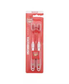 Set Duo Epl Arsenal Brosse à dents Rouge, 2 pièces