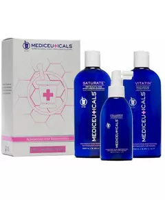 Mediceuticals Advanced Hair Restoration Technology For Women Kit Dry: Saturate 250ml + Cellagen 125ml + Vitatin 250ml