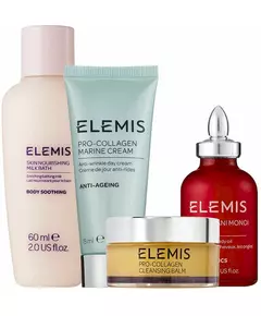 Elemis Best Sellers kit: Elemis Skin Nourishing milk bath 60ml + Elemis Pro-Collagen Marine cream 15ml + Elemis Frangipani Monoi Nourishing body oil 35ml + Elemis Pro-Collagen cleansing balm 20g