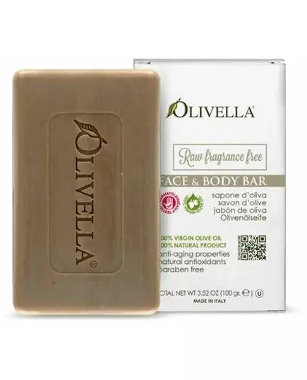 Olivella Raw Fragrance Free face & body bar 100g, image 2