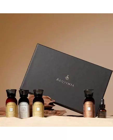 Alqvimia Supreme Beauty & Spa Experience Enigma kit: Queen of Egypt body oil 30ml + Queen of Egypt body elixir 30ml + Queen of Egypt bath and shower gel 30ml + Naturally Pure body scrub 30ml + PAE Queen of Egypt 5ml, image 2