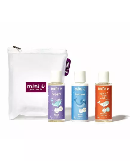 Mini-U Hair and Skincare set: Honey Cream Shampoo 100ml + Honey Cream Conditioner 100ml + Tropical Berries Hair & Bodywash 100ml