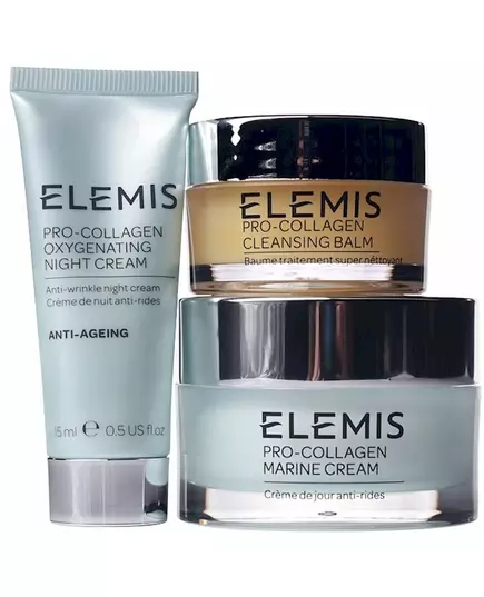 Elemis VIP kit: Elemis Pro-Collagen Oxygenating night cream 15ml + Elemis Pro-Collagen Marine cream 30ml + Elemis Pro-Collagen cleansing balm 20g