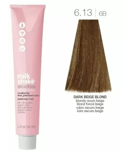 Milk_Shake Smoothies Semi Permanent Color 6.13 Ash Golden Dark Blond 100ml, image 3