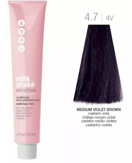 Milk_Shake Smoothies Semi Permanent Color 4.7 Medium Violet Brown 100ml, image 3