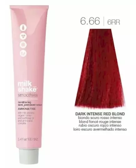 Milk_Shake Smoothies Semi Permanent Color 6.66 Dark Intense Red Blond 100ml, image 3