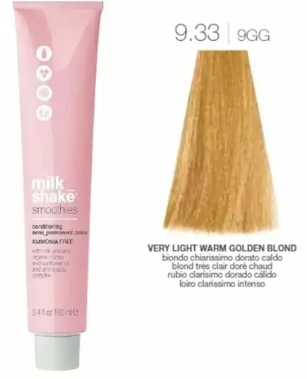 Milk_Shake Smoothies Semi Permanent Color 9.33 Very Light Warm Golden Blond 100ml, image 3