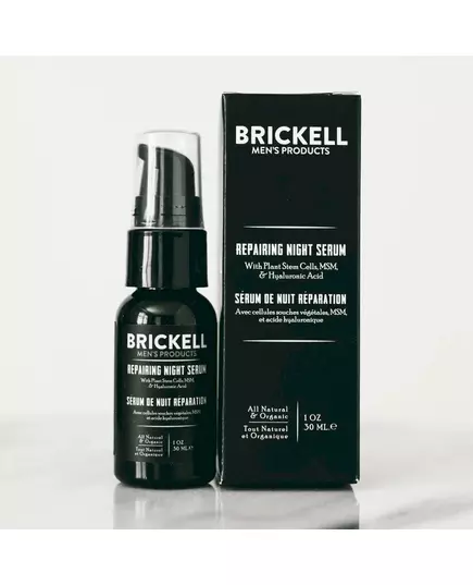 Brickell Men's Anti Aging Repairing Night face serum 30ml, image 2