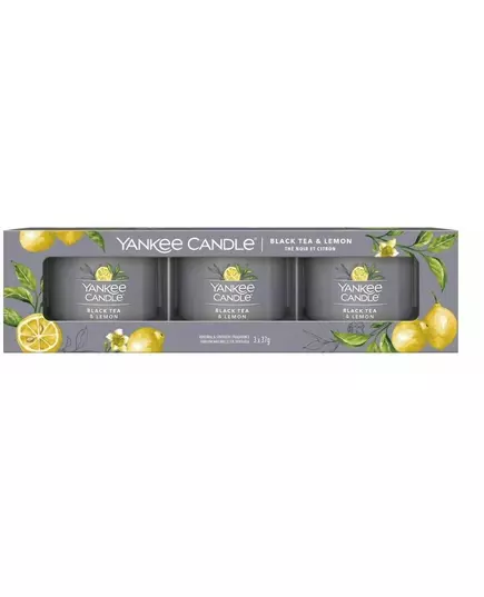 Yankee Candle Filled Votive Black Tea & Lemon 3x37 g