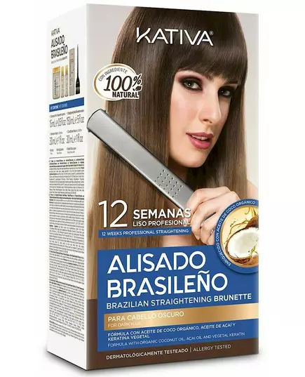 Hairdressing set for Brazilian hair straightening Kativa dark hair (4 pcs)