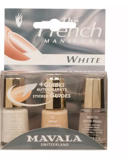 Mavala French Manicure kit White: White 5ml + Reno 5ml + Minute Quick Finish 5ml