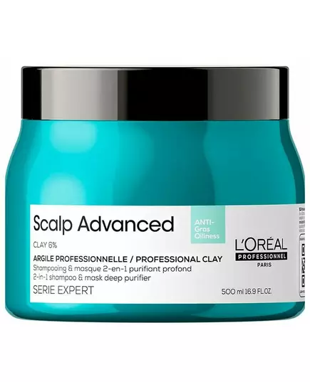 L'Oréal Professionnel Scalp Advanced Deep Purifier Clay 2-in-1 Anti-Greasy Shampoo-Mask 500 ml