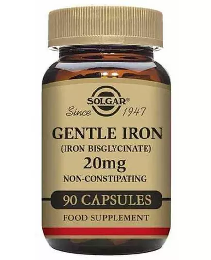 Solgar Gentle Iron (Iron Bisglycinate) 90 gélules à base de plantes