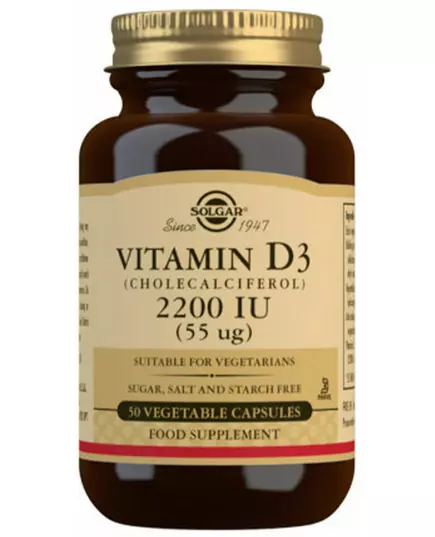 Solgar Vitamin D3 2200 IU (55 mcg) 50 herbal capsules