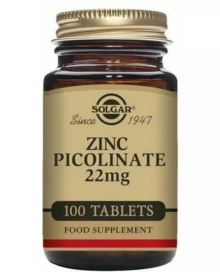 Solgar Zinc Picolinate 22 mg 100 tabs.