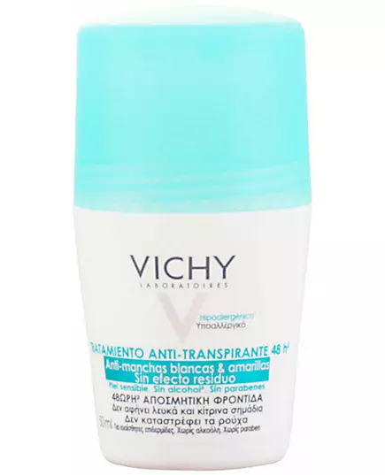 Antitranspirant contre les taches blanches Vichy Deo 48h roll-on 50 ml