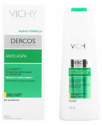 Vichy Dercos Shampooing antipelliculaire pour cheveux secs 200 ml