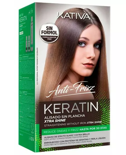 Kativa Keratin Anti-Frizz Straightening without Iron Extra Shine 30 days kit