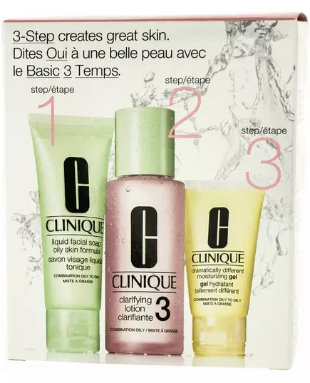 Clinique 3 Step System Set für Mischhaut und fettige Haut (3 Artikel)